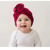 Golden Dot Lane Ribbed Velvet Bun Baby Turban - ANB Baby